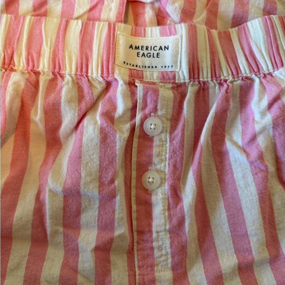 American Eagle Pink and White Striped Pajama Set - Picture 4 of 5